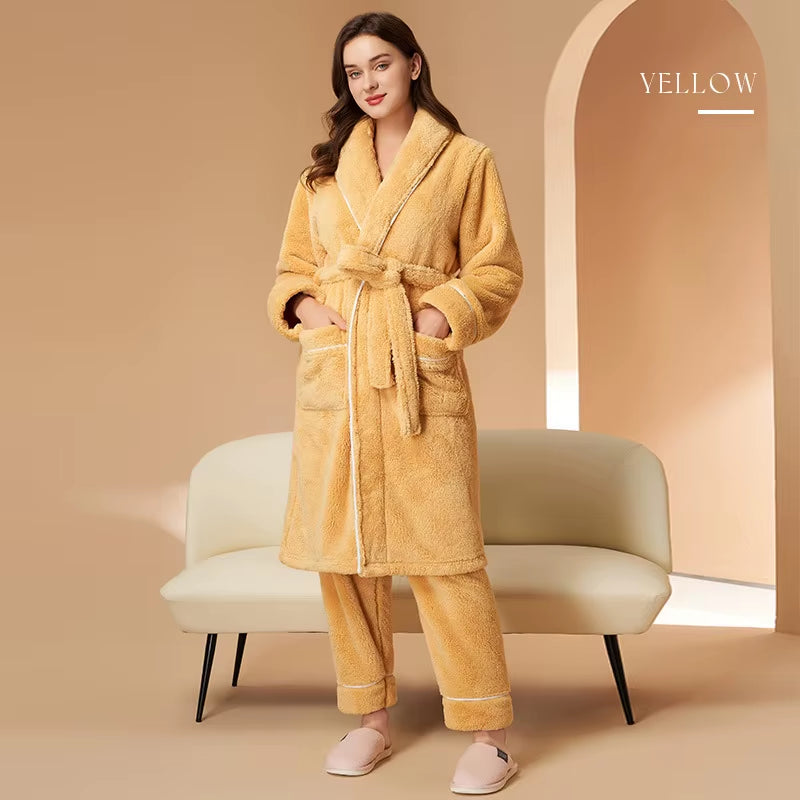 Wholesale Long Flannel Fleece Home Textile China Luxury Bathrobe for Women Men'S
