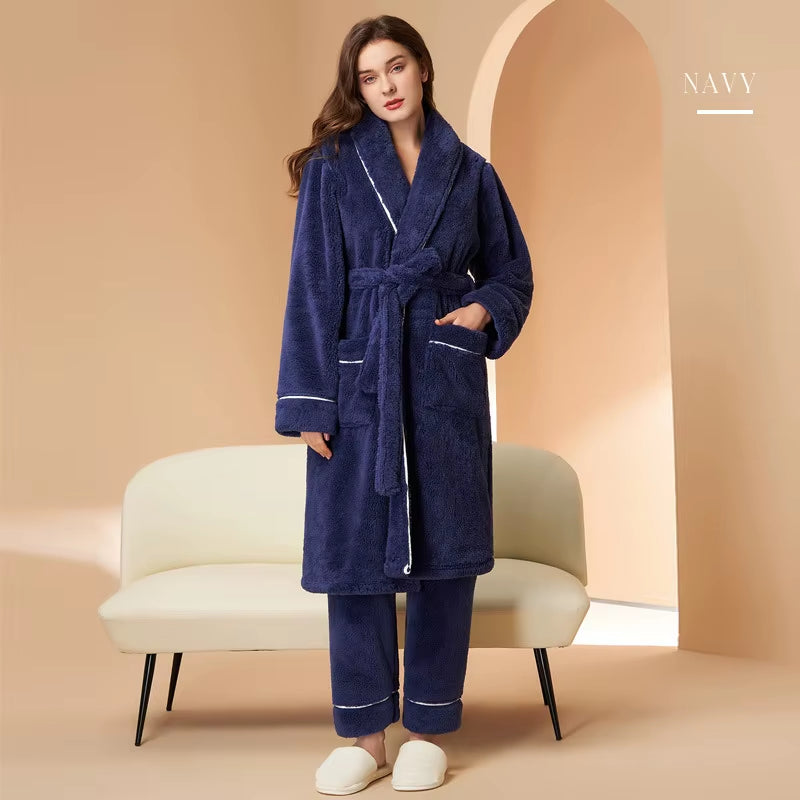 Wholesale Long Flannel Fleece Home Textile China Luxury Bathrobe for Women Men'S