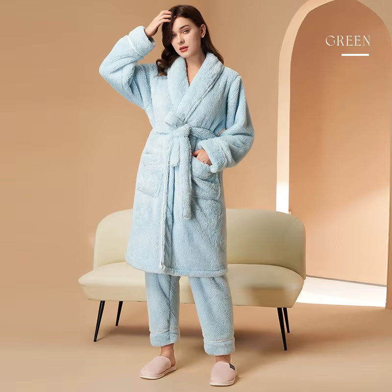 Wholesale Long Flannel Fleece Home Textile China Luxury Bathrobe for Women Men'S