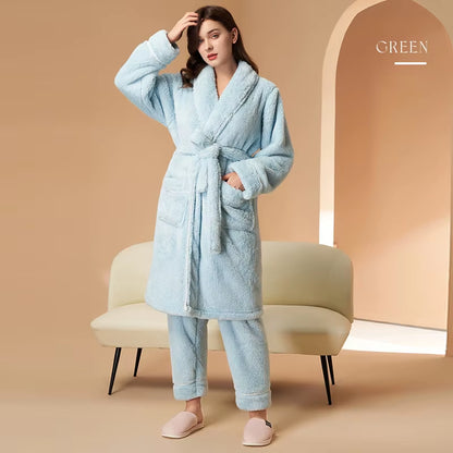 Wholesale Long Flannel Fleece Home Textile China Luxury Bathrobe for Women Men'S